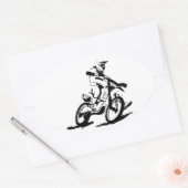 Simple Motorcross Bike en Rider Ovale Sticker (Envelop)
