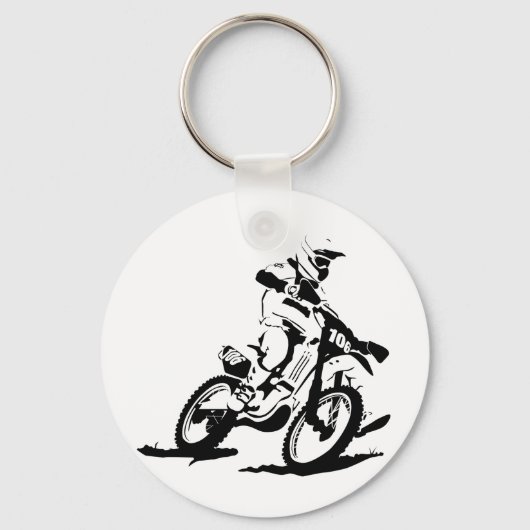 Simple Motorcross Bike en Rider Sleutelhanger (Voorkant)