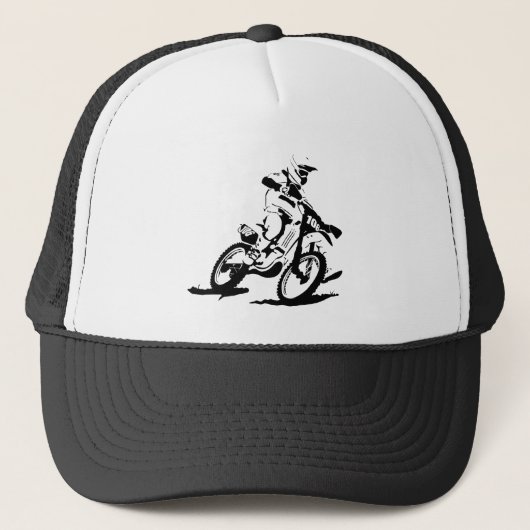 Simple Motorcross Bike en Rider Trucker Pet (Voorkant)