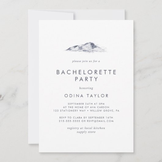 Simple Mountain Bachelorette Kaart (Voorkant)