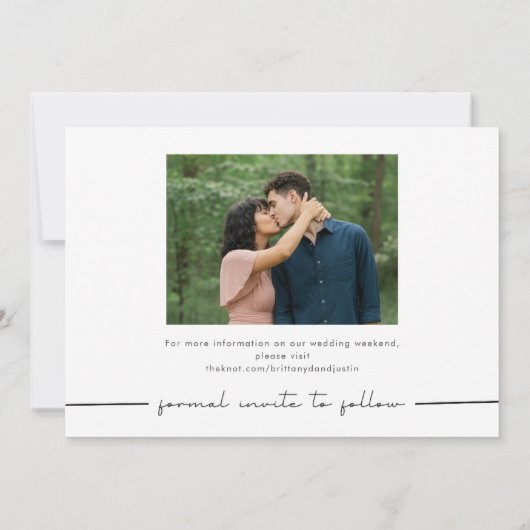 Simple Multi Photo Wedding Save The Date (Achterkant)