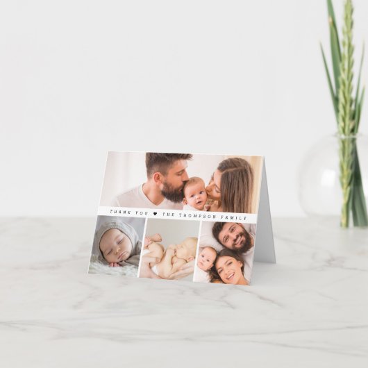 Simple Multi Photos Baby Shower Bedankkaart (Voorkant)