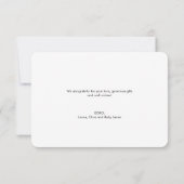 Simple Multi Photos Baby Shower small note Bedankkaart (Achterkant)