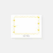 Simple Mustard Wavy Border Heart Stationery Post-it® Notes (Voorkant)
