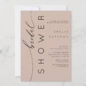 Simple Muted Peach Calligraphy Invitation Kaart (Voorkant)