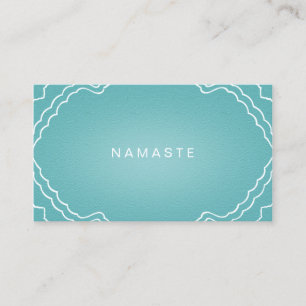 Simple Namaste Yoga Teacher Aqua Blauwgroen Visitekaartje