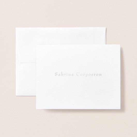 Simple Name Business Stationery Folie Kaarten (Voorkant met envelop)
