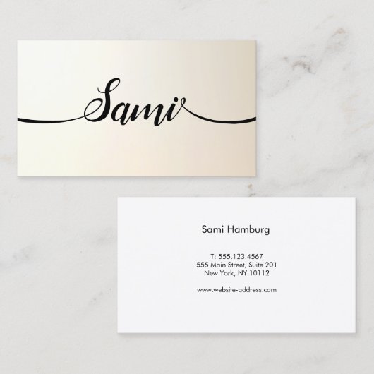Simple Name Calligraphy Font Networking card Visitekaartje (Voorkant / Achterkant)