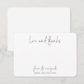 Simple Name Script Wedding Pas getrouwd Love Bedan Bedankkaart (Voorkant / Achterkant)