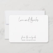 Simple Name Script Wedding Pas getrouwd Love Bedan Bedankkaart (Voorkant)