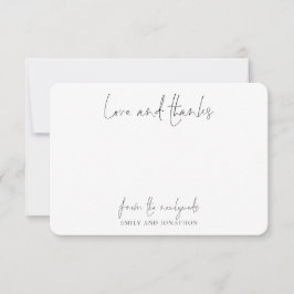 Simple Name Script Wedding Pas getrouwd Love Bedan Bedankkaart