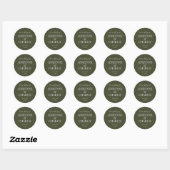 Simple Names Wedding Date Favor Envelope Ronde Sticker (Vel)