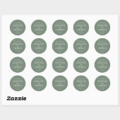 Simple Names Wedding Date Favor Envelope Ronde Sticker (Vel)