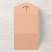 Simple Nautical Anchor Wedding | Peach All In One Uitnodiging (Buitenkant)