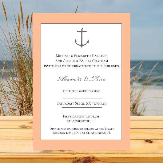 Simple Nautical Anchor Wedding | Peach Kaart