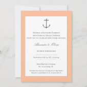 Simple Nautical Anchor Wedding | Peach Kaart (Voorkant)