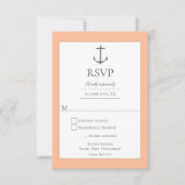 Simple Nautical Anchor Wedding | Peach RSVP Kaartje (Voorkant)
