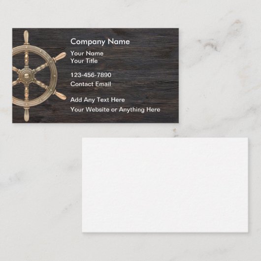 Simple Nautical Business Cards Design Visitekaartje (Voorkant / Achterkant)