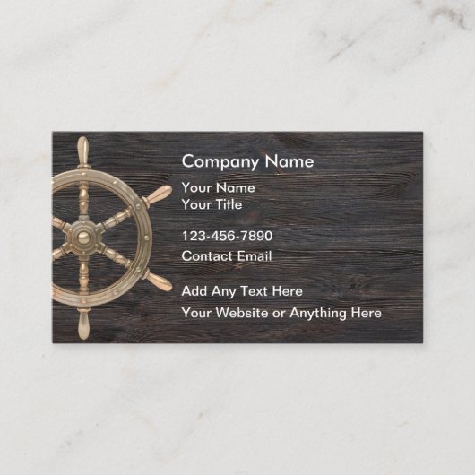 Simple Nautical Business Cards Design Visitekaartje (Voorkant)