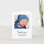 Simple Nautical Sailboat Baby Boy Photo Shower Bedankkaart (Voorkant)