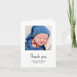 Simple Nautical Sailboat Baby Boy Photo Shower Bedankkaart