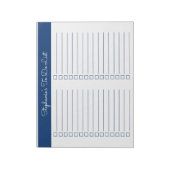 Simple Navy Blue 8.5x11 Two Column Checklist Notitieblok (Linkerzijde)