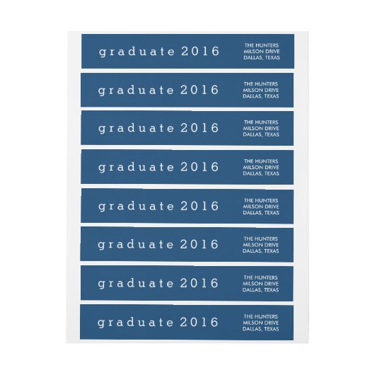 Simple Navy Blue Afstuderen 2016 (Vel)