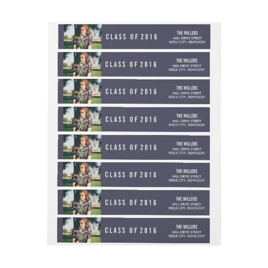 Simple Navy Blue Class of 2016 Afstuderen Foto (Vel)