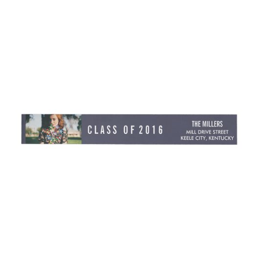 Simple Navy Blue Class of 2016 Afstuderen Foto (Individueel)
