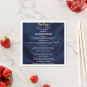 Simple Navy Blue & Gold Wedding Trendy Fun Facts   Servet (Insitu)
