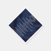 Simple Navy Blue & Gold Wedding Trendy Fun Facts   Servet (Hoek)