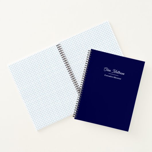 Simple Navy Blue Modern Professional Notitieboek (Binnen)