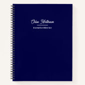 Simple Navy Blue Modern Professional Notitieboek (Voorkant)