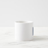 Simple Navy Blue Monogram Espresso Kop (Voorkant)