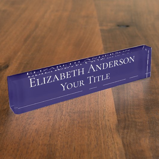Simple Navy Blue Name Plate Naambordje (Zijkant)