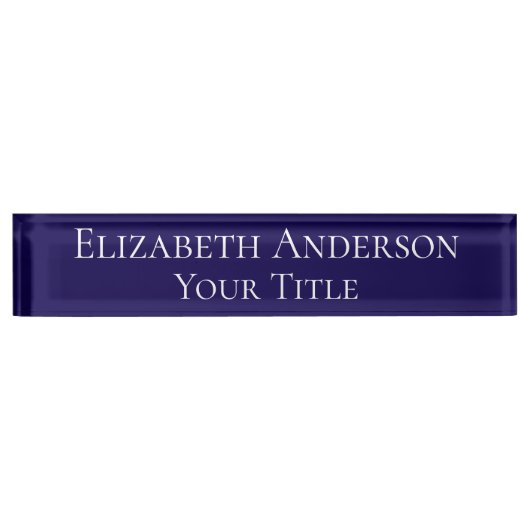 Simple Navy Blue Name Plate Naambordje (Voorkant)