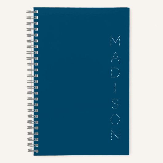 Simple Navy Blue Persoonlijke naam Notitieboek (Voorkant)