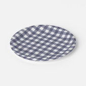 Simple navy gingham paper plates papieren bordje (Gekanteld)
