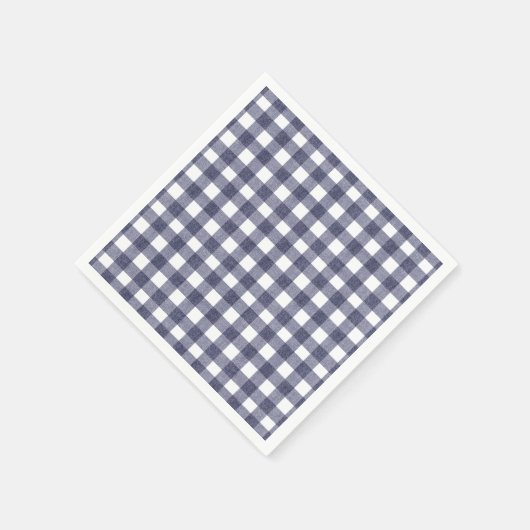 Simple navy gingham servet (Hoek)