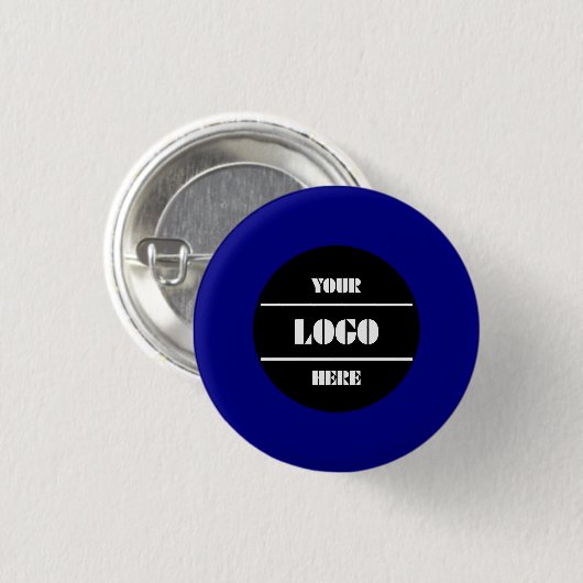 Simple Navy Personalized Solid Color Button (Voorkant /achterkant)