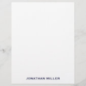 Simple Navy Typographic Name Briefhoofd (Voorkant)