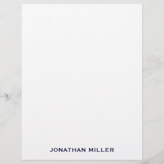 Simple Navy Typographic Name Briefhoofd