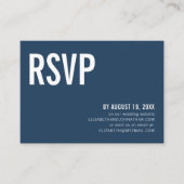 Simple Navy Typography Wedding Website RSVP Informatiekaartje (Voorkant)