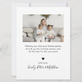 Simple Navy White 5 Photo Collage Kerstmis Feestdagenkaart (Achterkant)