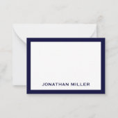 Simple Navy White Typographic Name Notitiekaartje (Voorkant)