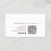 Simple Neutral Beige Professional QR Code Visitekaartje (Achterkant)