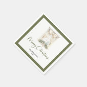 Simple Neutral Christmas Tree Family Name Napkins Servet (Hoek)