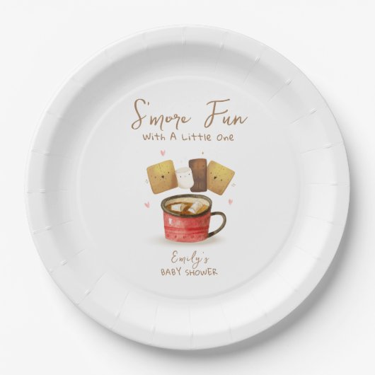 Simple Neutral S'more Fun Herfst Baby shower Papieren Bordje (Voorkant)