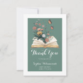 Simple New Chapter Storybook Flowers Baby Shower Bedankkaart (Voorkant)