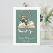 Simple New Chapter Storybook Flowers Baby Shower Bedankkaart (Staand voorkant)